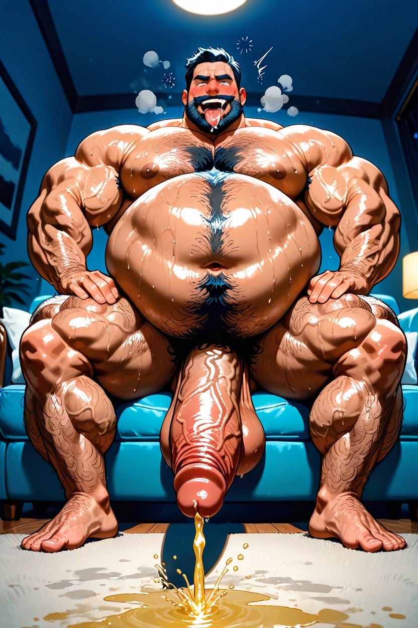 Obese, Caught In The Act, Big Dick Man Pissing Self AI Gay Porn