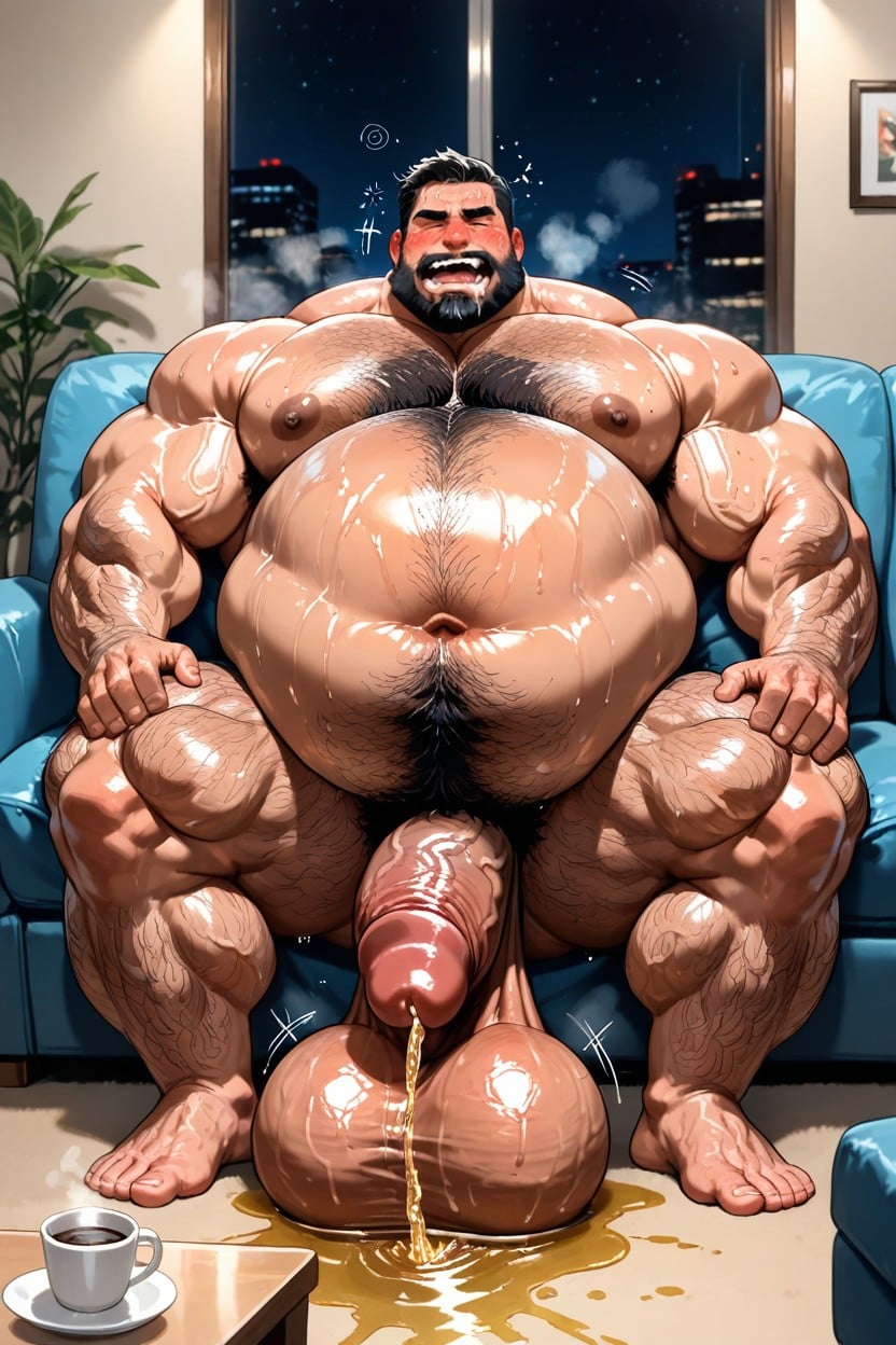 Gay Porn, Short Length, Man Is Laying On His Back With His Legs In The Air AI Gay Porn