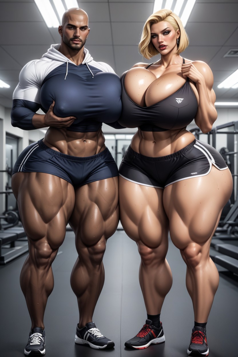Licking, Perfect Shapely Thick Figure, Form Fitting Clothes AI Porn