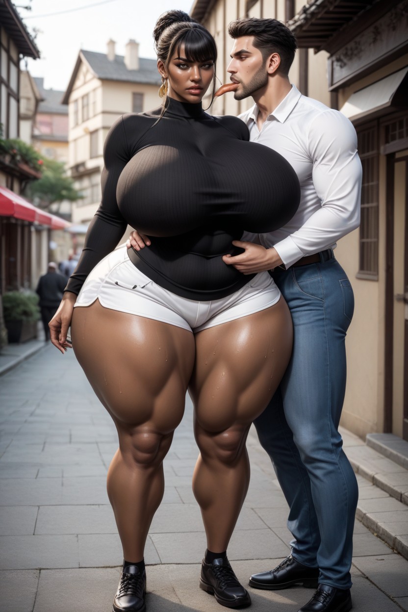 Muslos Gruesos, 25+, Sudadera Porno IA