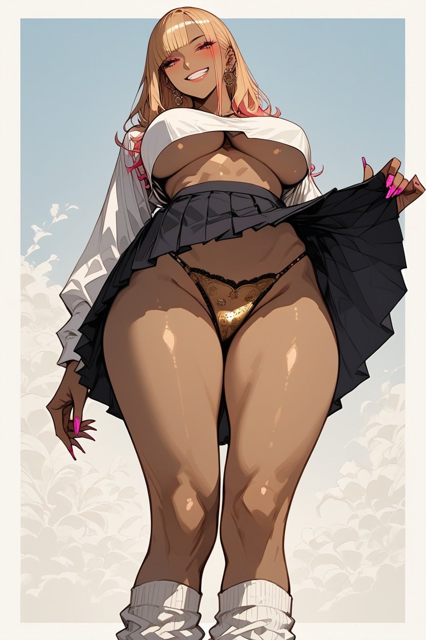 18+, Pleated Skirt, Blonde Hair Hentai AI Porn