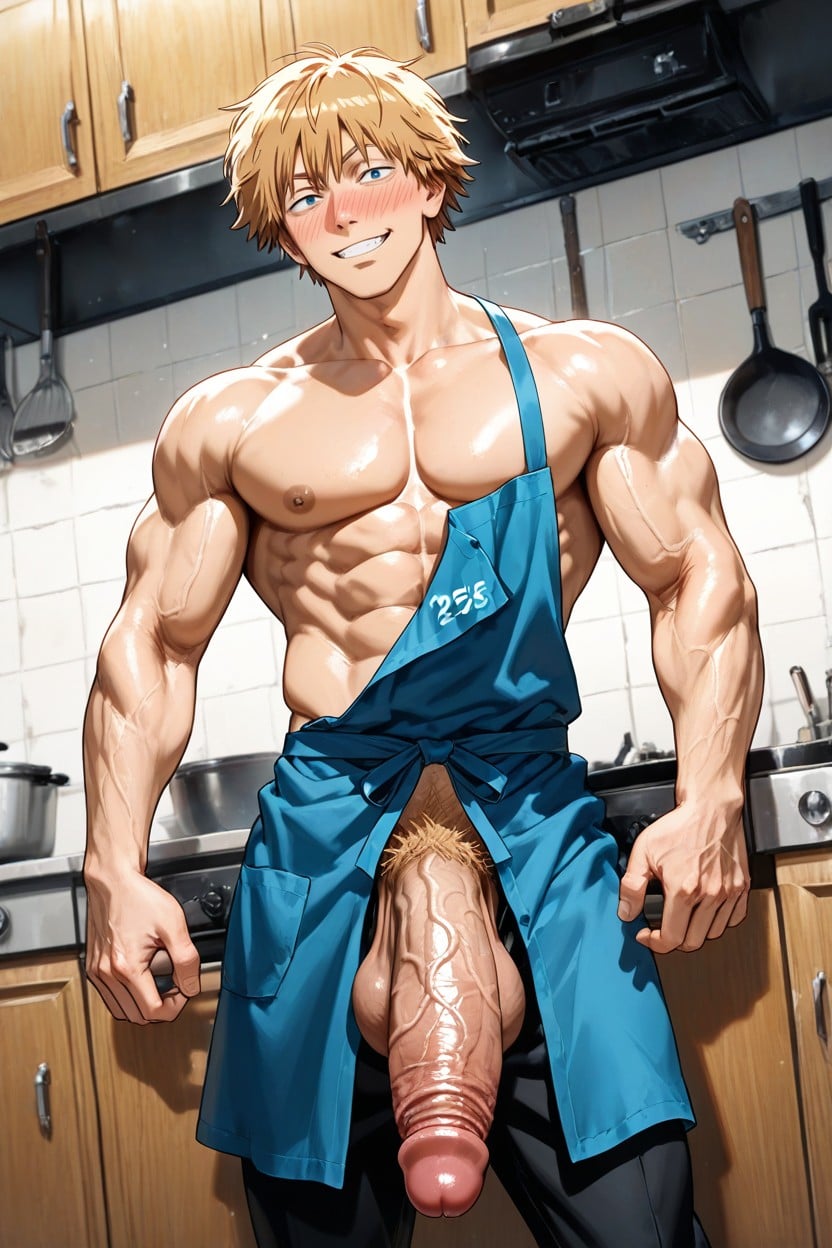 Anime Style, Flaccid, Blond Hair AI Gay Porn