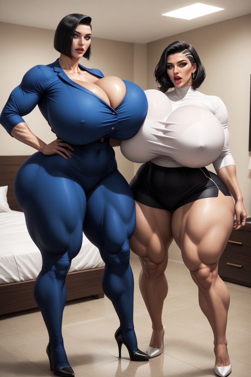 White Man, Licking, Full Body AI Porn