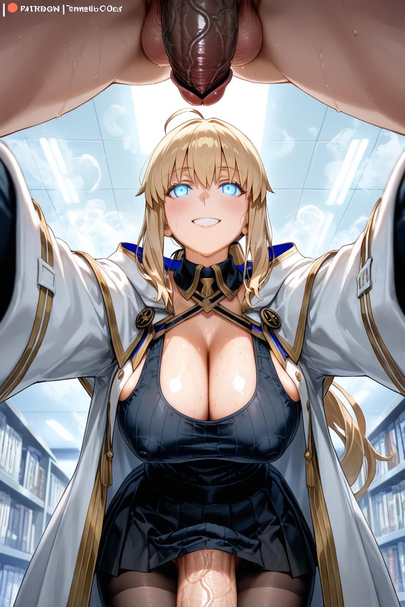View From Below, Perfect Natural Medium Breasts, Sweaty Hentai AI Porn