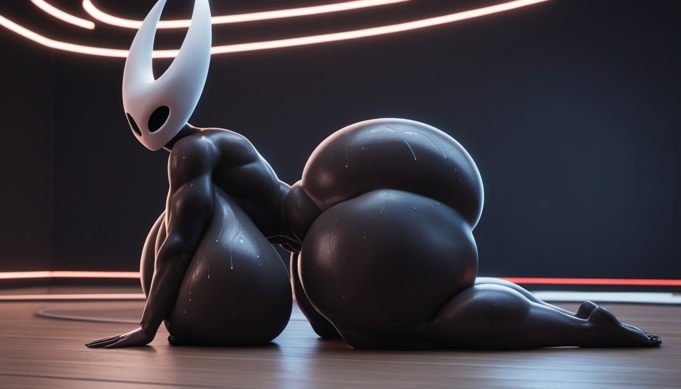 Thick Thighs, Coal Black Skin, Skinny Furry AI Porn