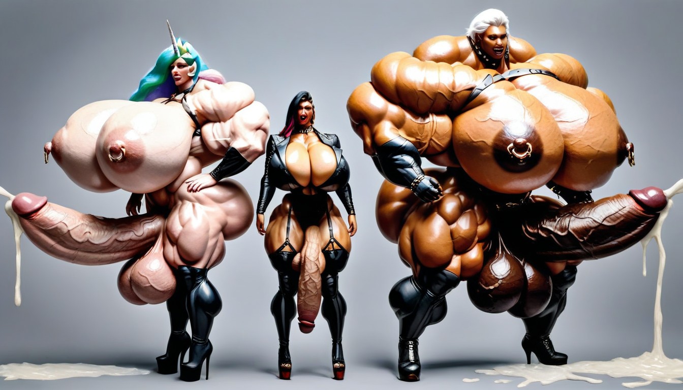 Over Exaggerated Muscle Mass, Gigantic Muscular Scalene, Gigantic Latissimus Dorsi Porno IA transsexuelle