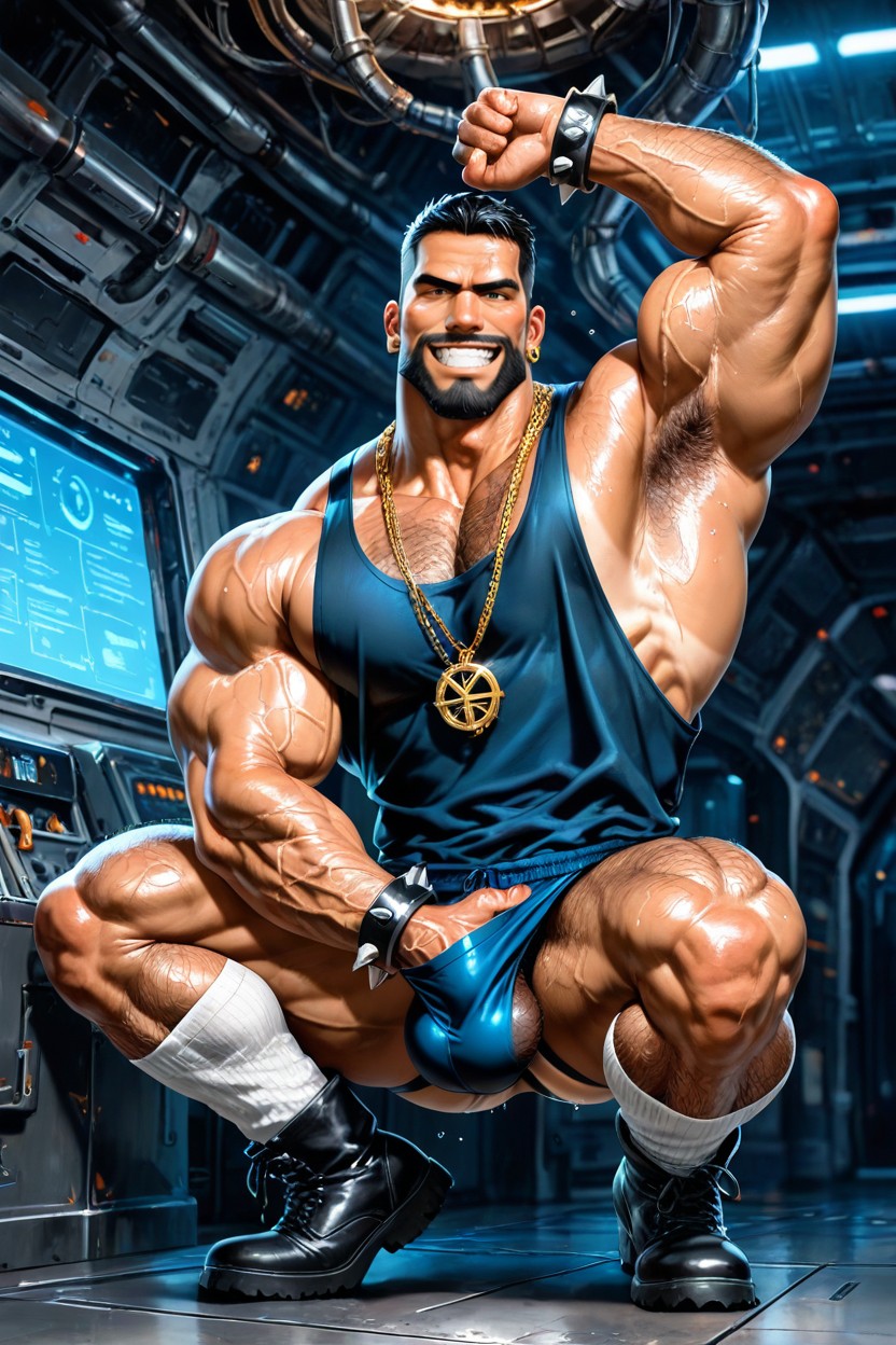 Tank Top, Muscular Ass, High Definition AI Gay Porn