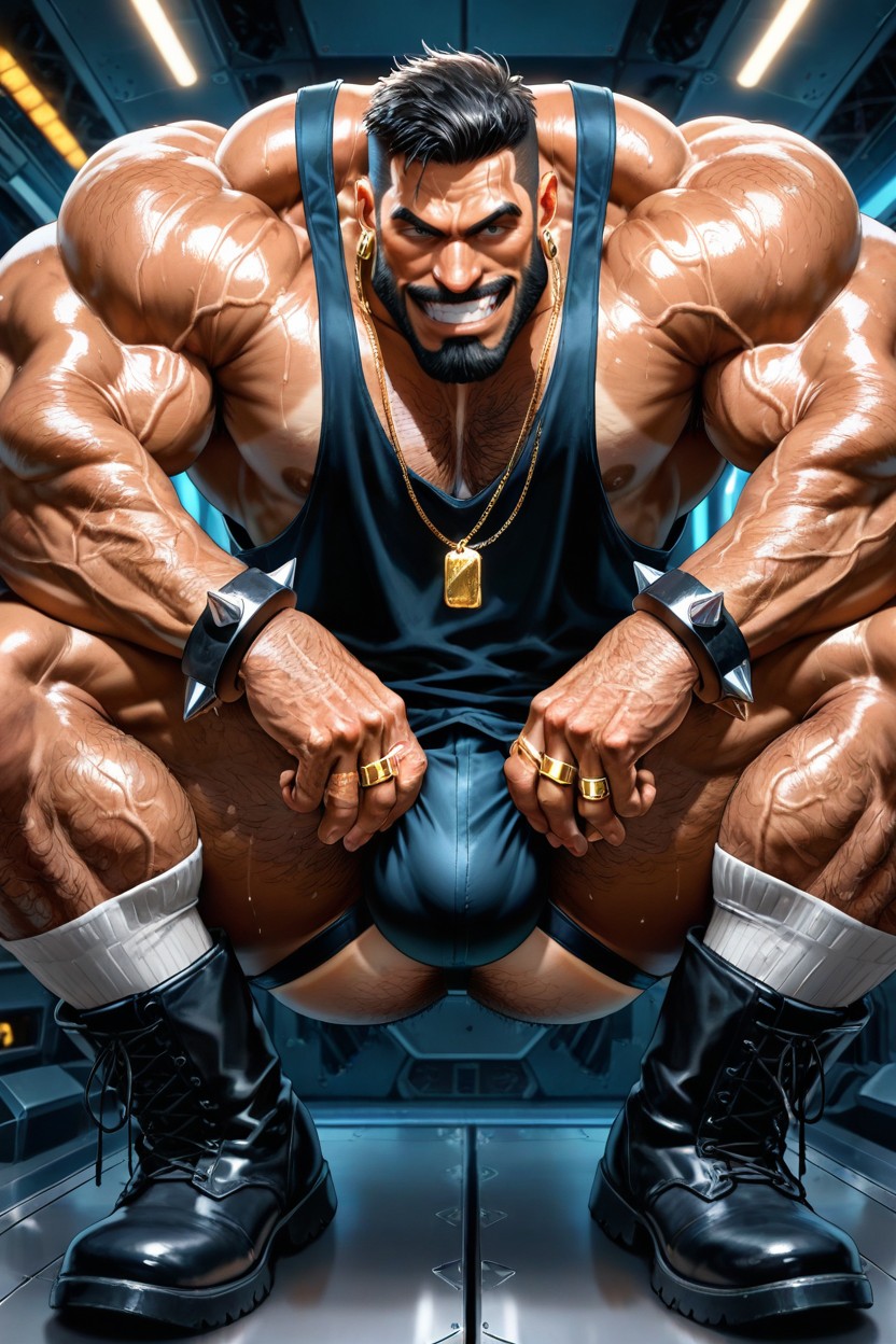 High Definition, Gold Rings, Huge Muscles AI Gay Porn