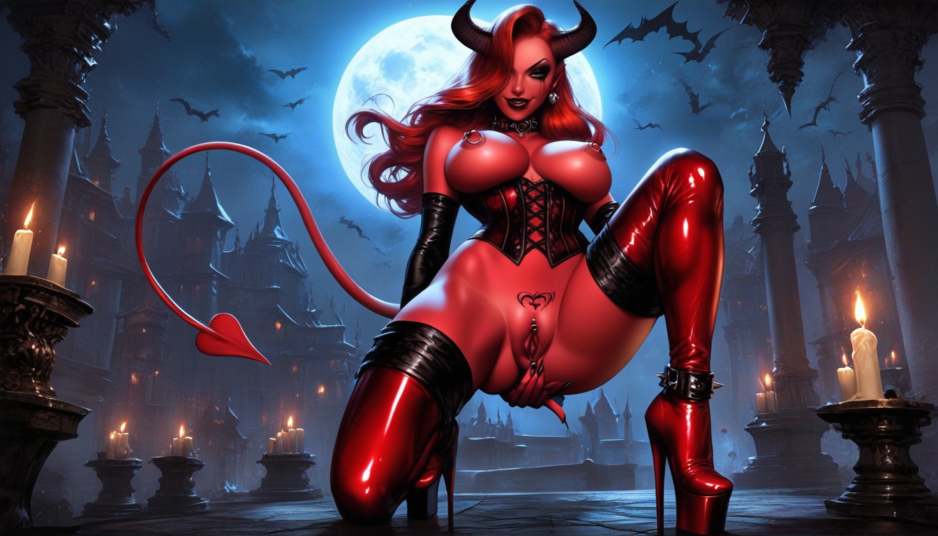 Greenhouse, Red Corset, Clitoris Is Penis AI Porn