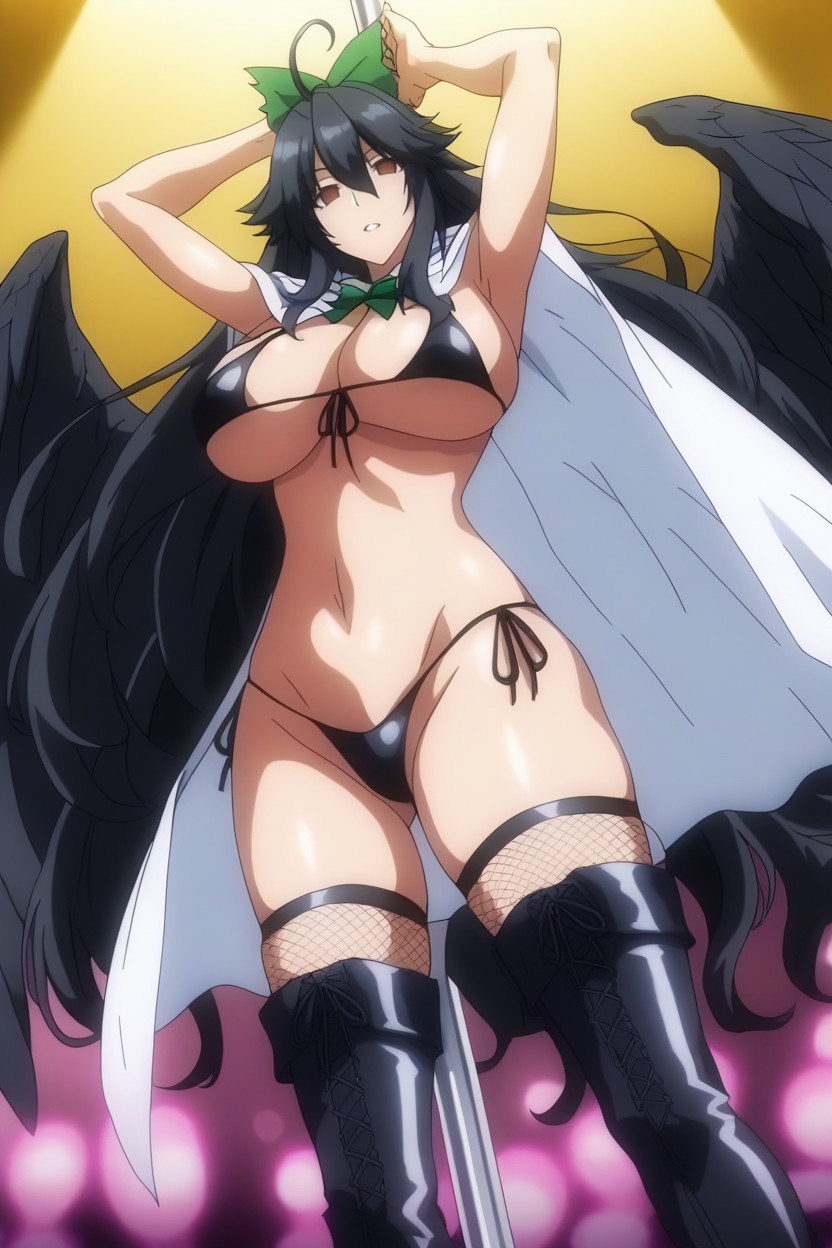 Bikini, Wings, Black Footwear Hentai AI Porn