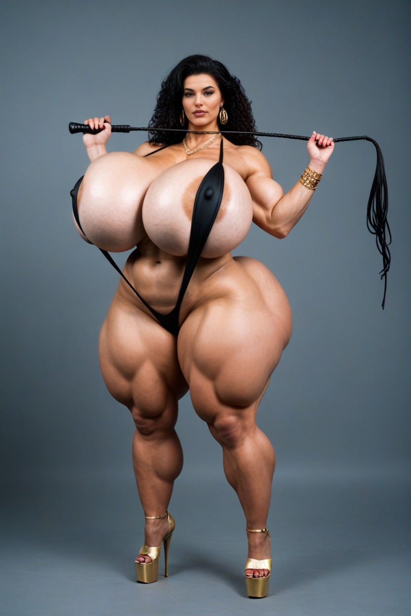 Godlike Muscles, Gold Necklace, Retro Thong AI Porn
