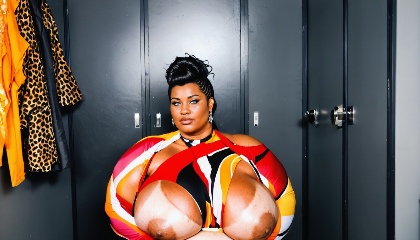 Black Hair, Grey Eyes, Extremely Colossal Breasts AI Porn