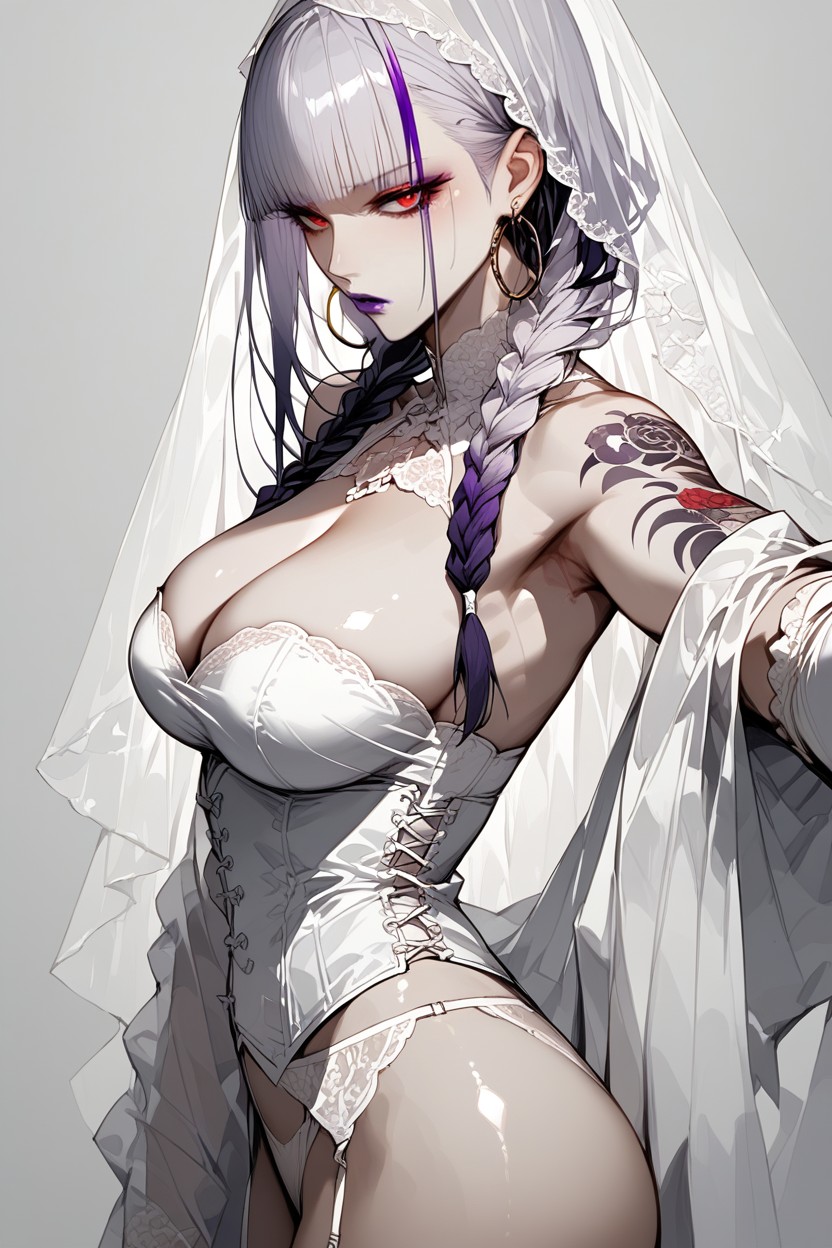 Off-shoulder, Pale Skin, Front View Hentai AI Porn