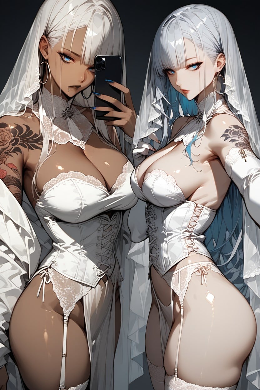Blue Eyes, Sexy Breath, Seraphine Vampire Woman Hentai AI Porn