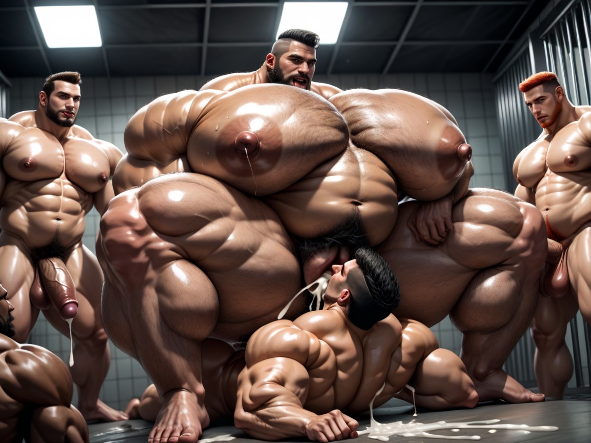 Harem, Cum Everywhere On Bodies, Massive Muscles AI Gay Porn