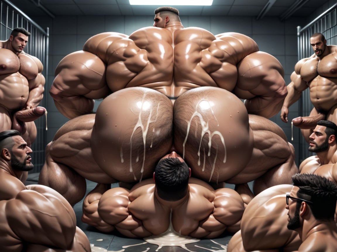 Wide Angle, Massive Muscles, Cum Everywhere On Bodies AI Gay Porn