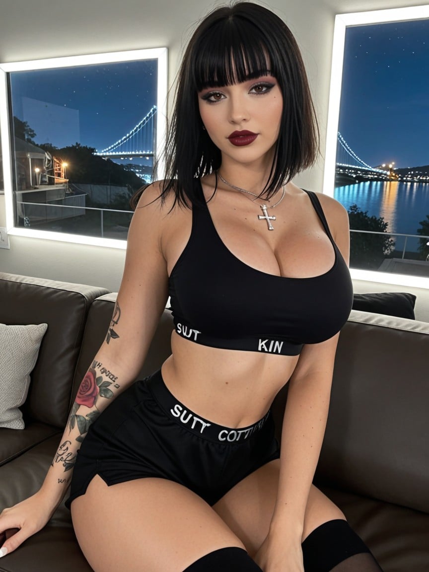 Gothic Jewelry, Straight Hair, Short Length AI Porn