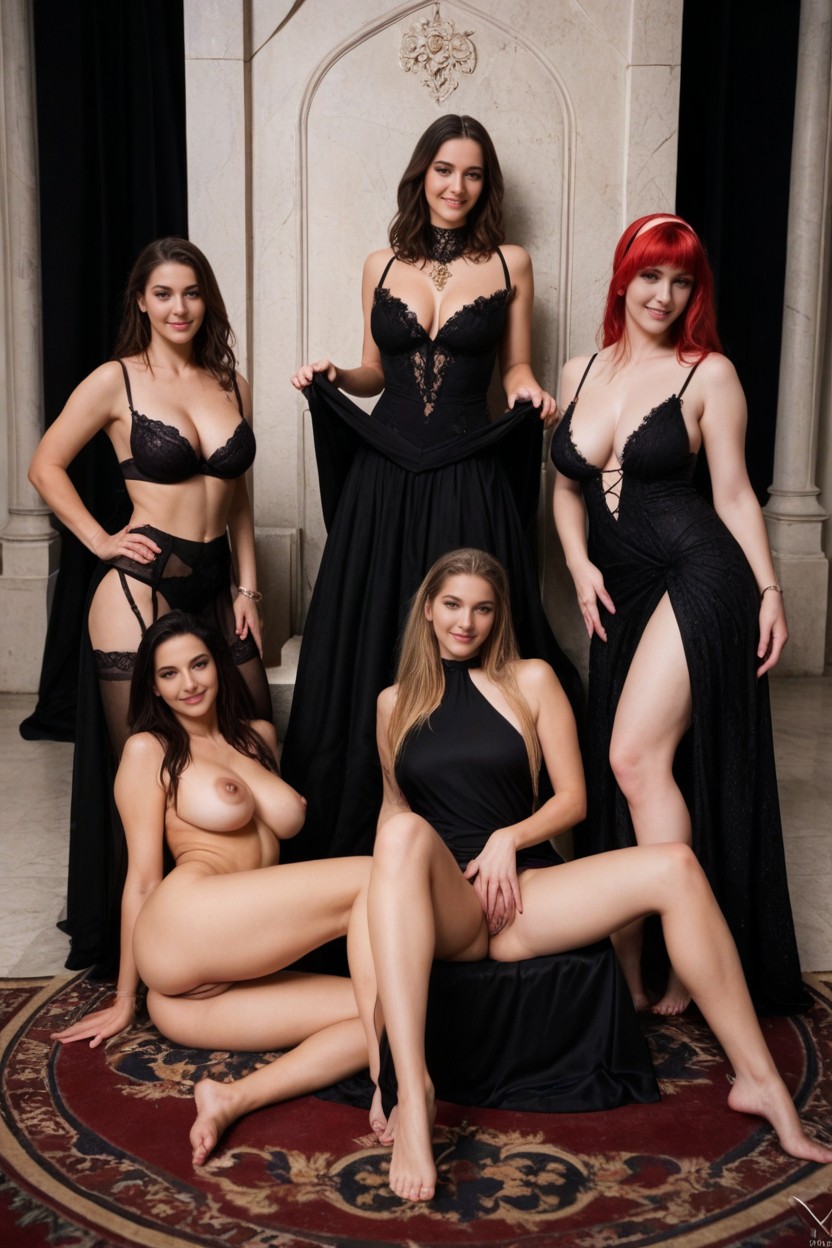 Dresses On The Floor, Harem, Barefoot AI Porn