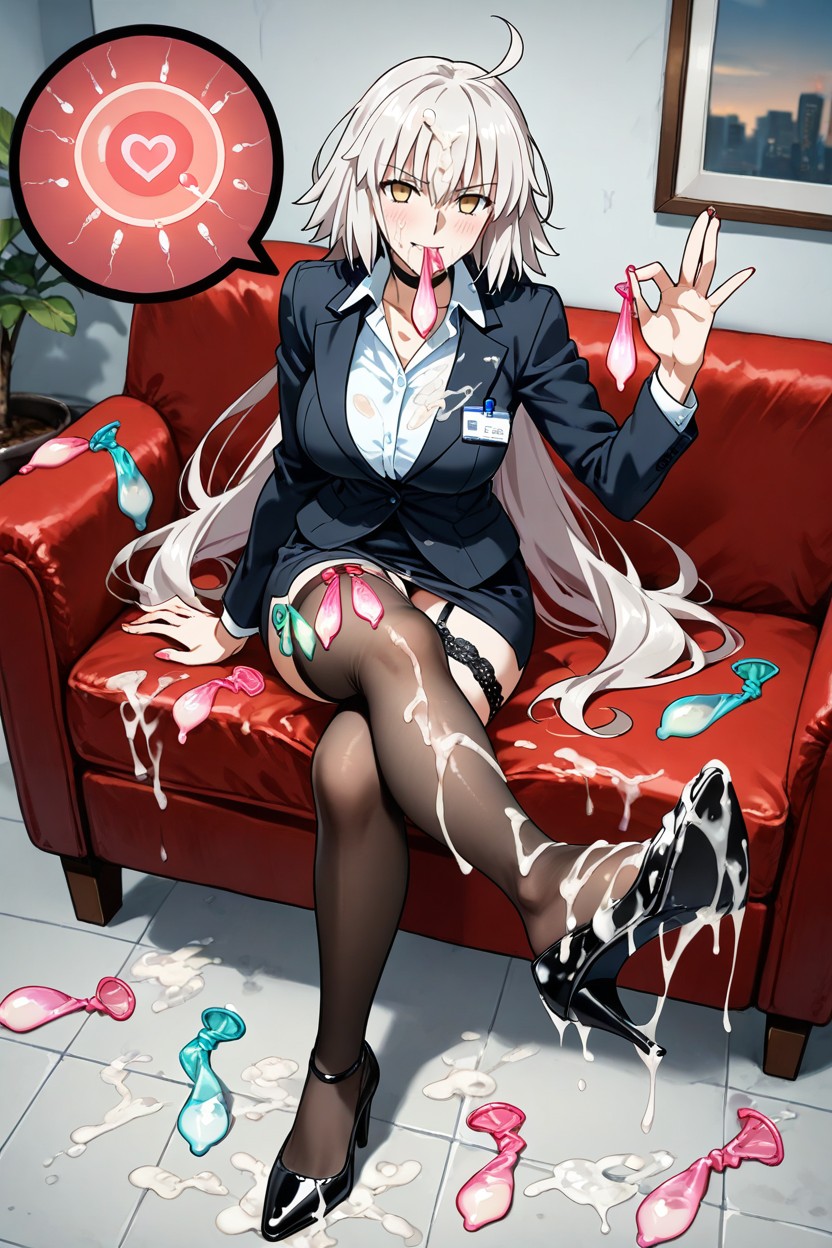 Condom, Foot Inside Semen Soaked High Heels, Cum On Clothes Huge Amount Of Cum Porno IA Hentai