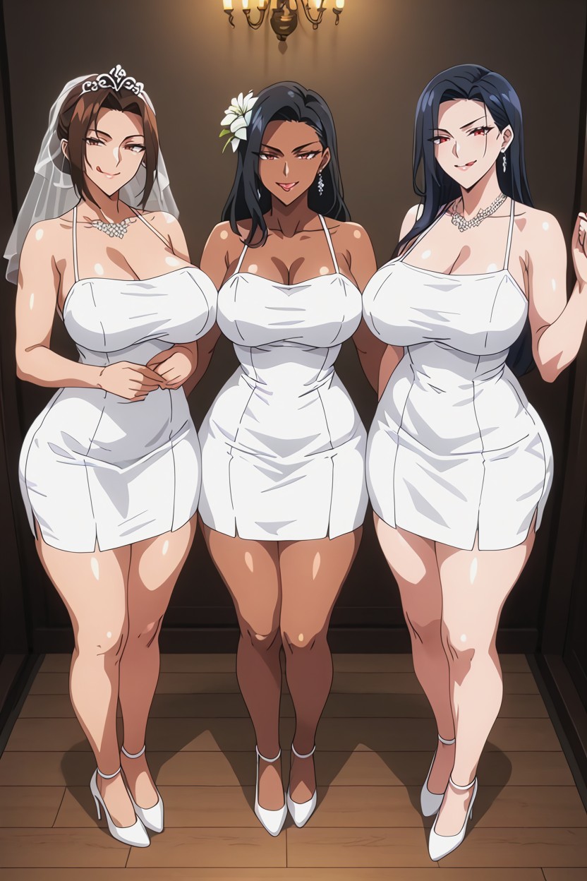 Framed Body, She Has Black Hair, Smirking Smile AI Porn