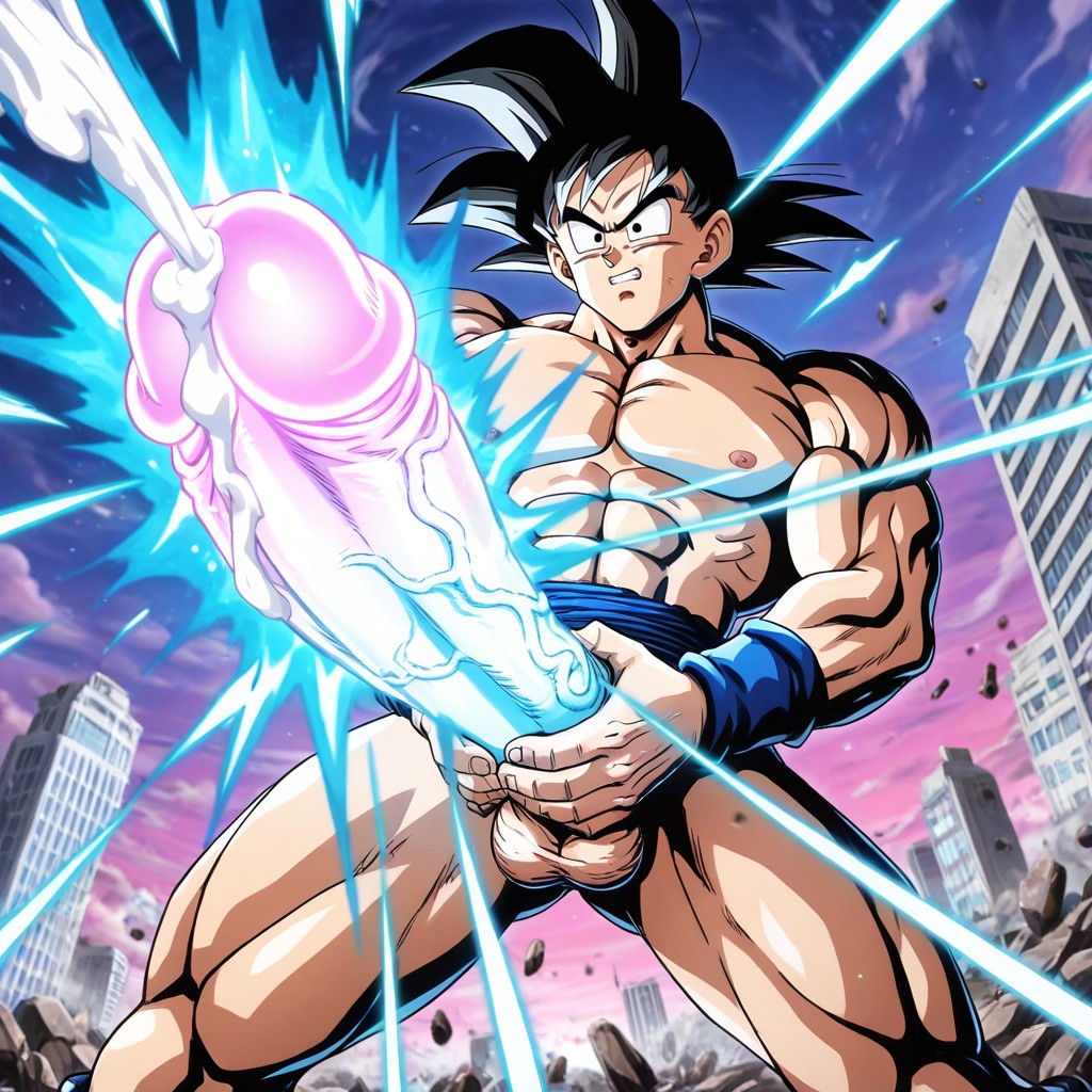 Penis White Energy Cum Beam, Focus, Intense Battle AI Gay Porn