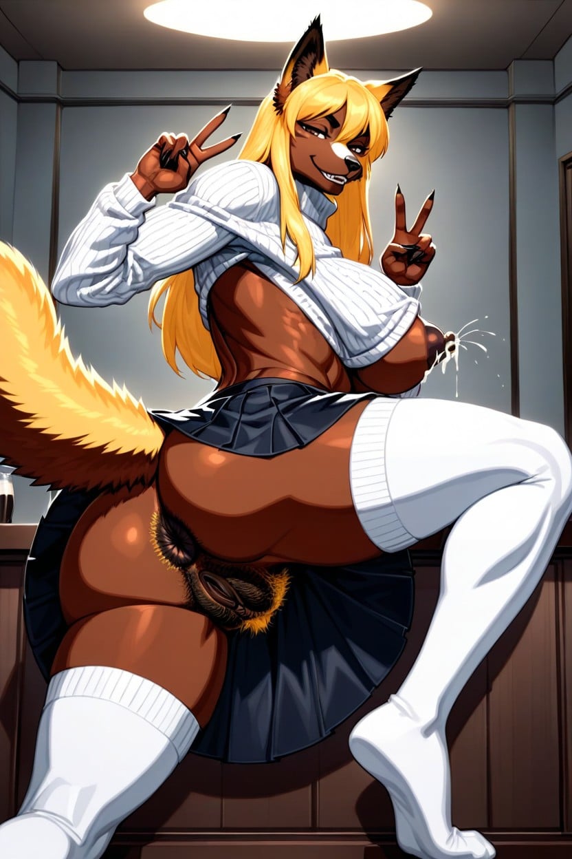 Upskirt, Beast, Sexy Smug Face AI Porn