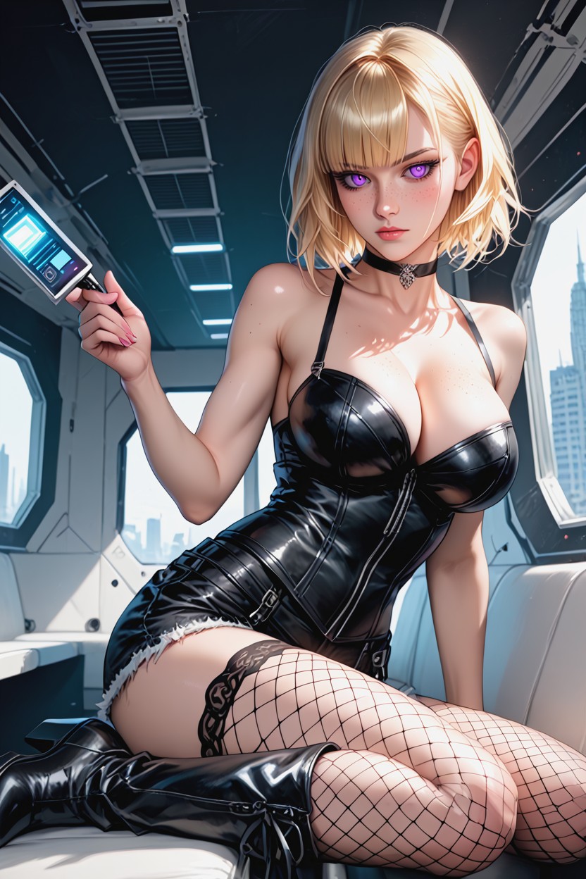 Purple Eyes, Bangs, Bored Hentai AI Porn