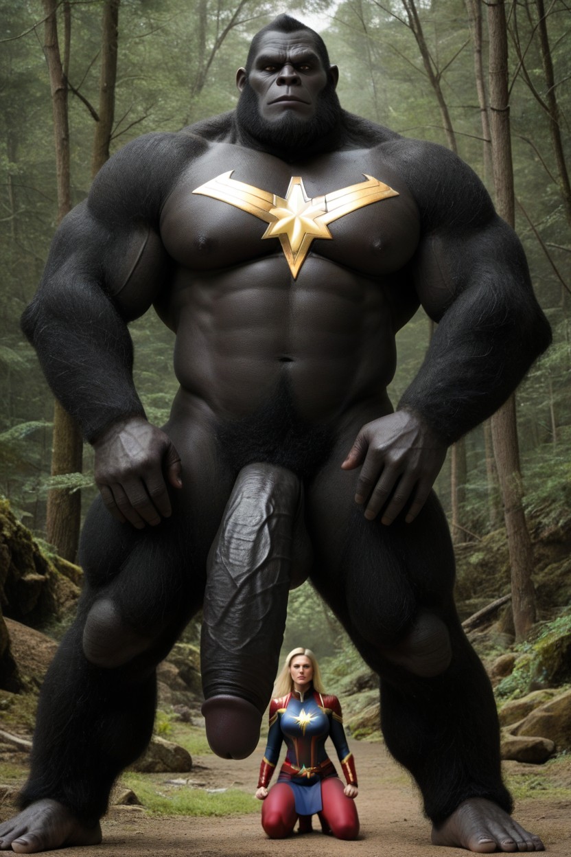 Woman Standing In Front Of Erect Penis And Looking Up, A Giant, Android From Dbz AI Porn