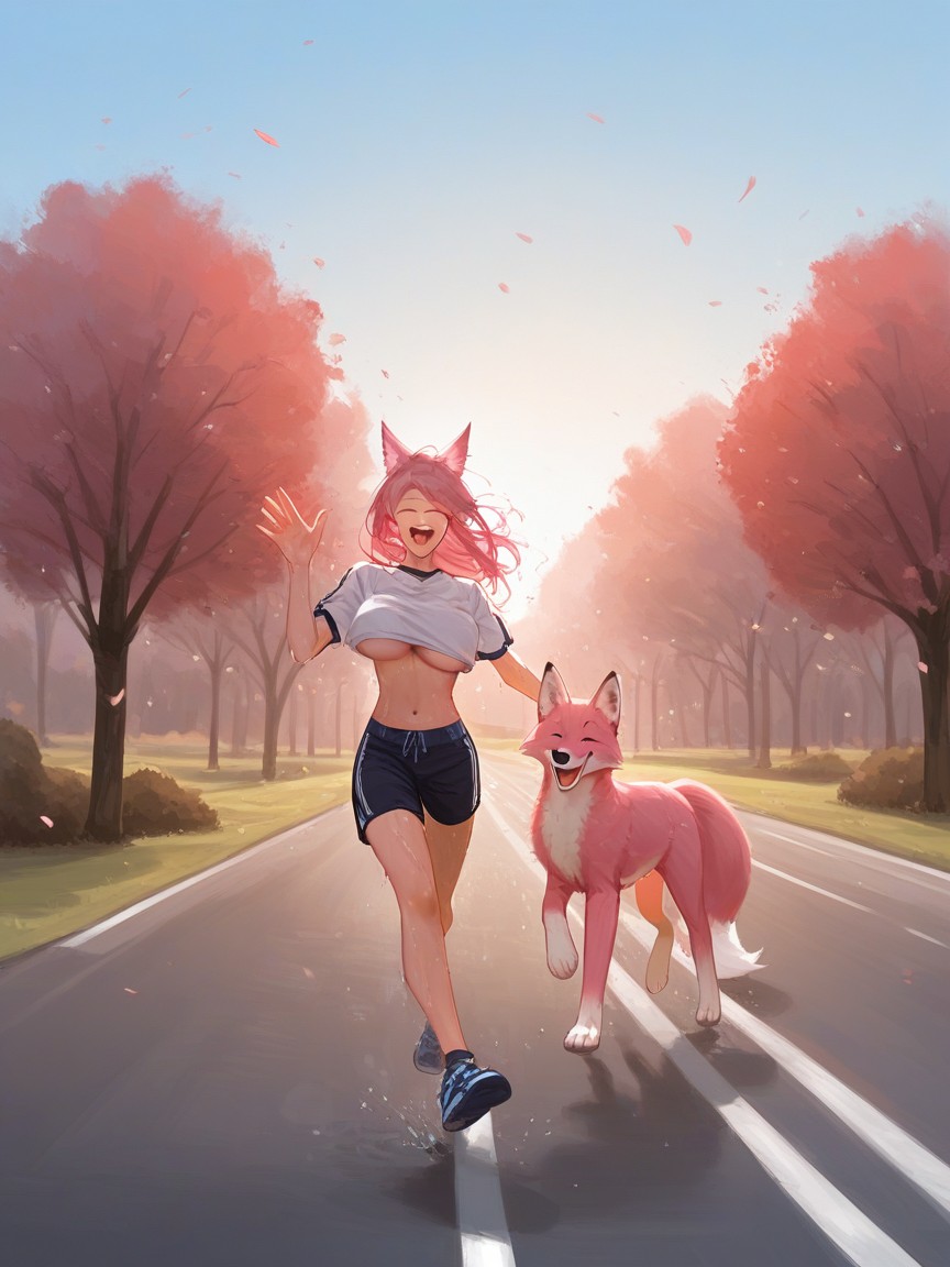 Scenery, Large Breast, Sweaty Hentai AI Porn