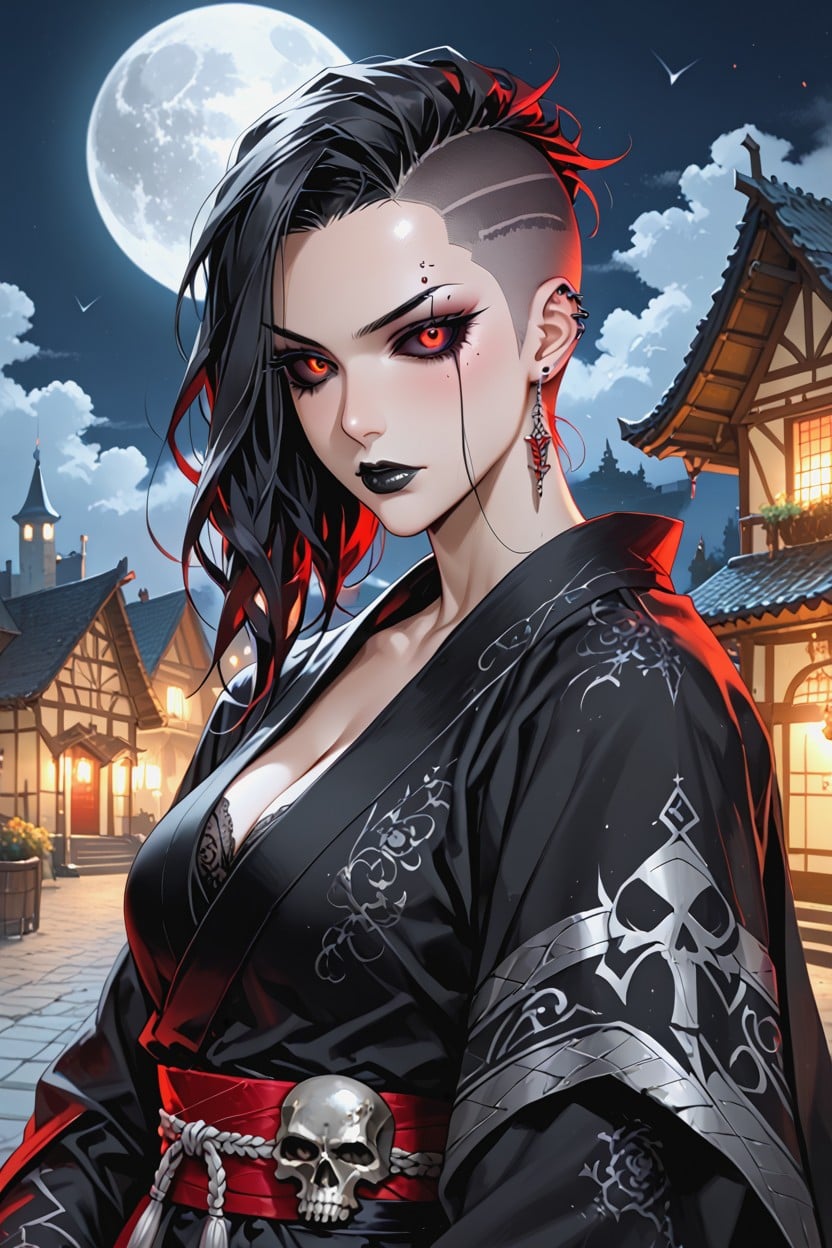 Full Moon, Black Sclera, Black Fingernails Hentai IA