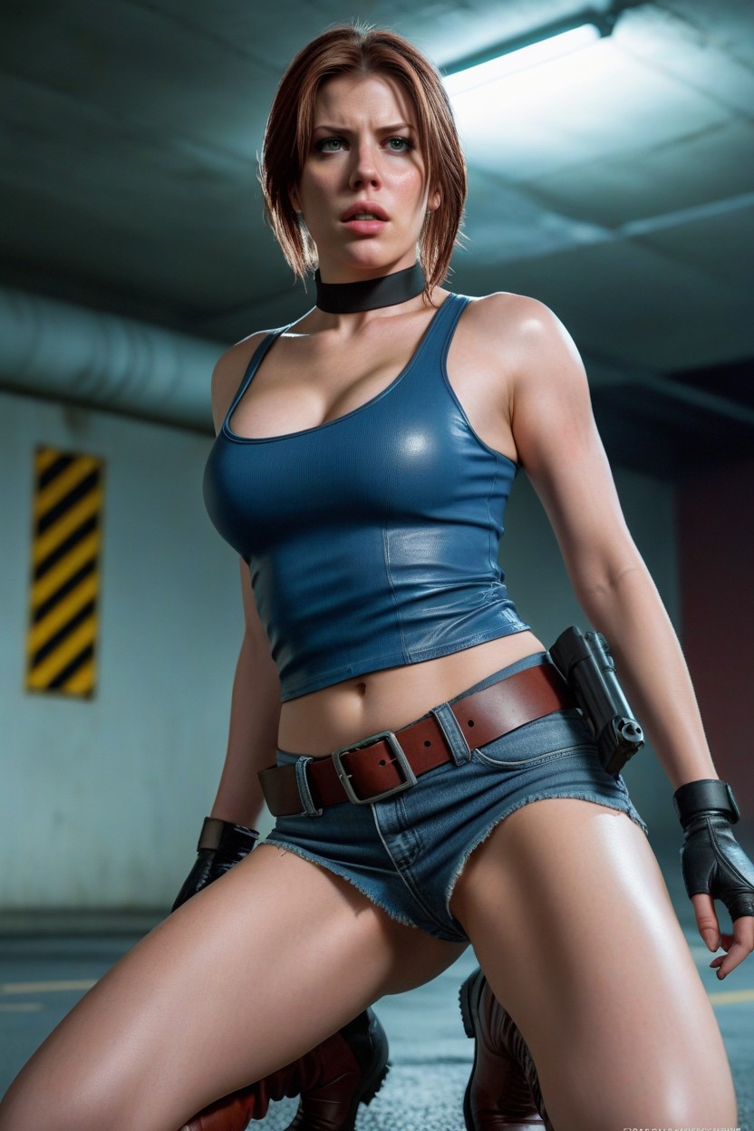 Cosplay, Brunette, Ponytail With Parted Bangs AI Porn