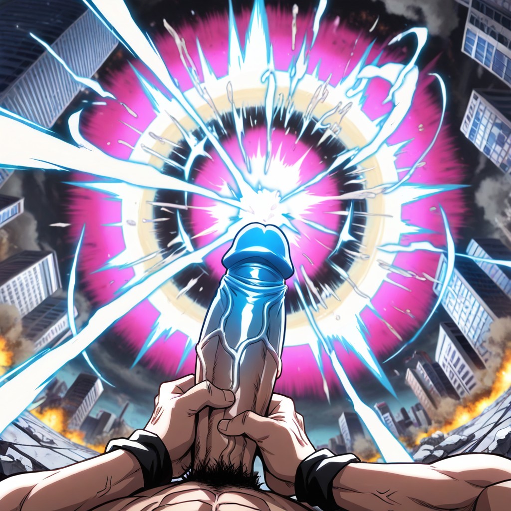 Shonen Jump, Penis Shooting Kamehameha, Full Erect Dick AI Gay Porn