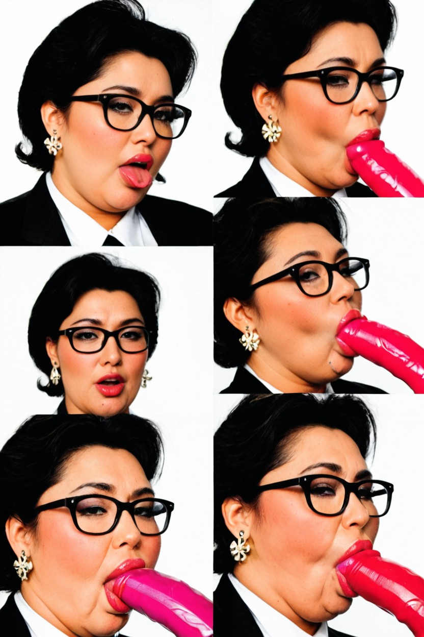 Bob Hair, Four Views Of Same Woman, Lewd Lips BBW AI Porn