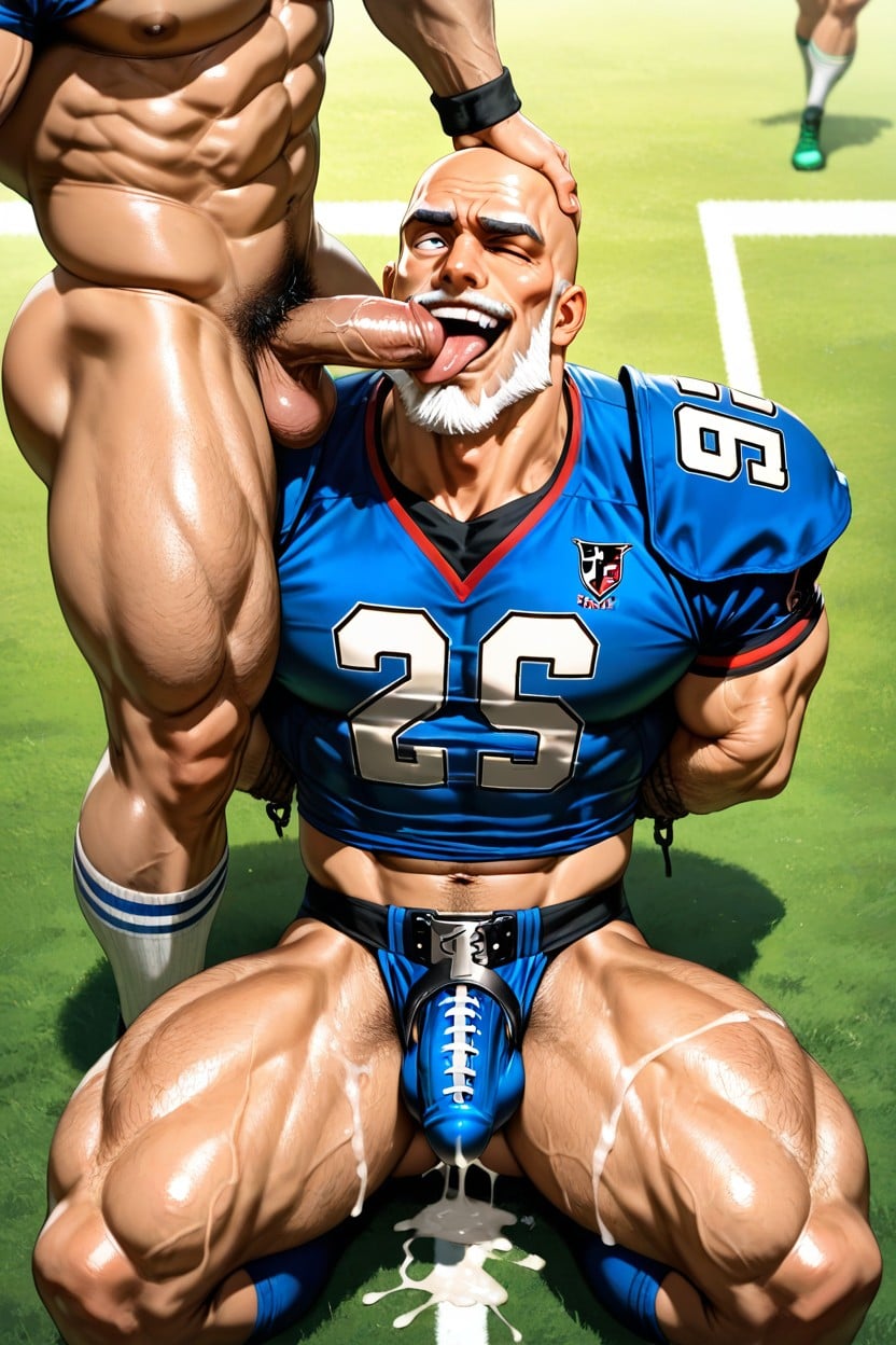 Rough Sex, Kneeling, Penis Bulge AI Gay Porn