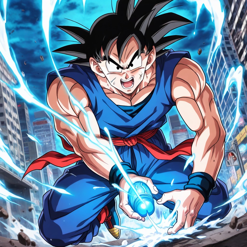 Vibrant Colors, Goku From Dragon Ball, Dramatic Perspective AI Gay Porn