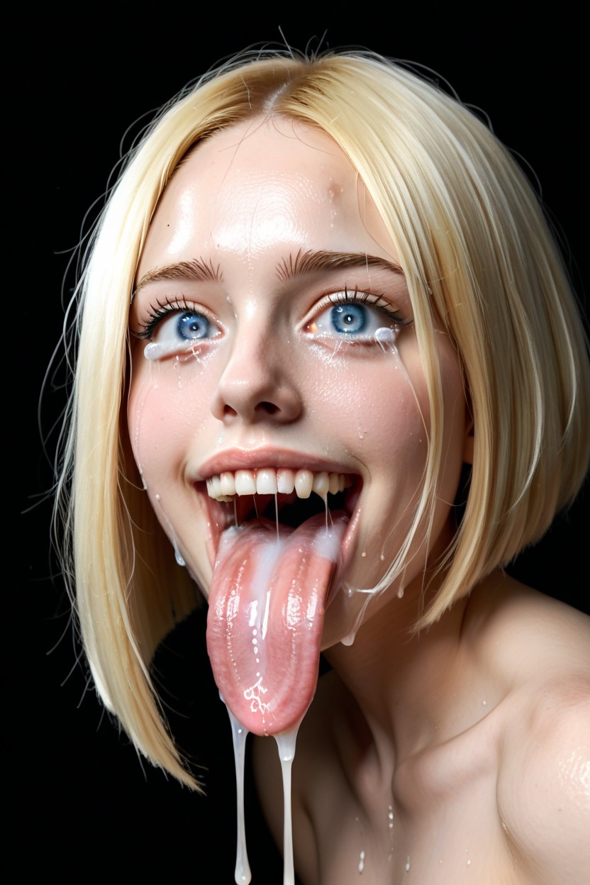 Keep Tongue Extended Out And Excessively Drooling Copious Amounts Of Drool, Hd, Mouth Focus AI Porn