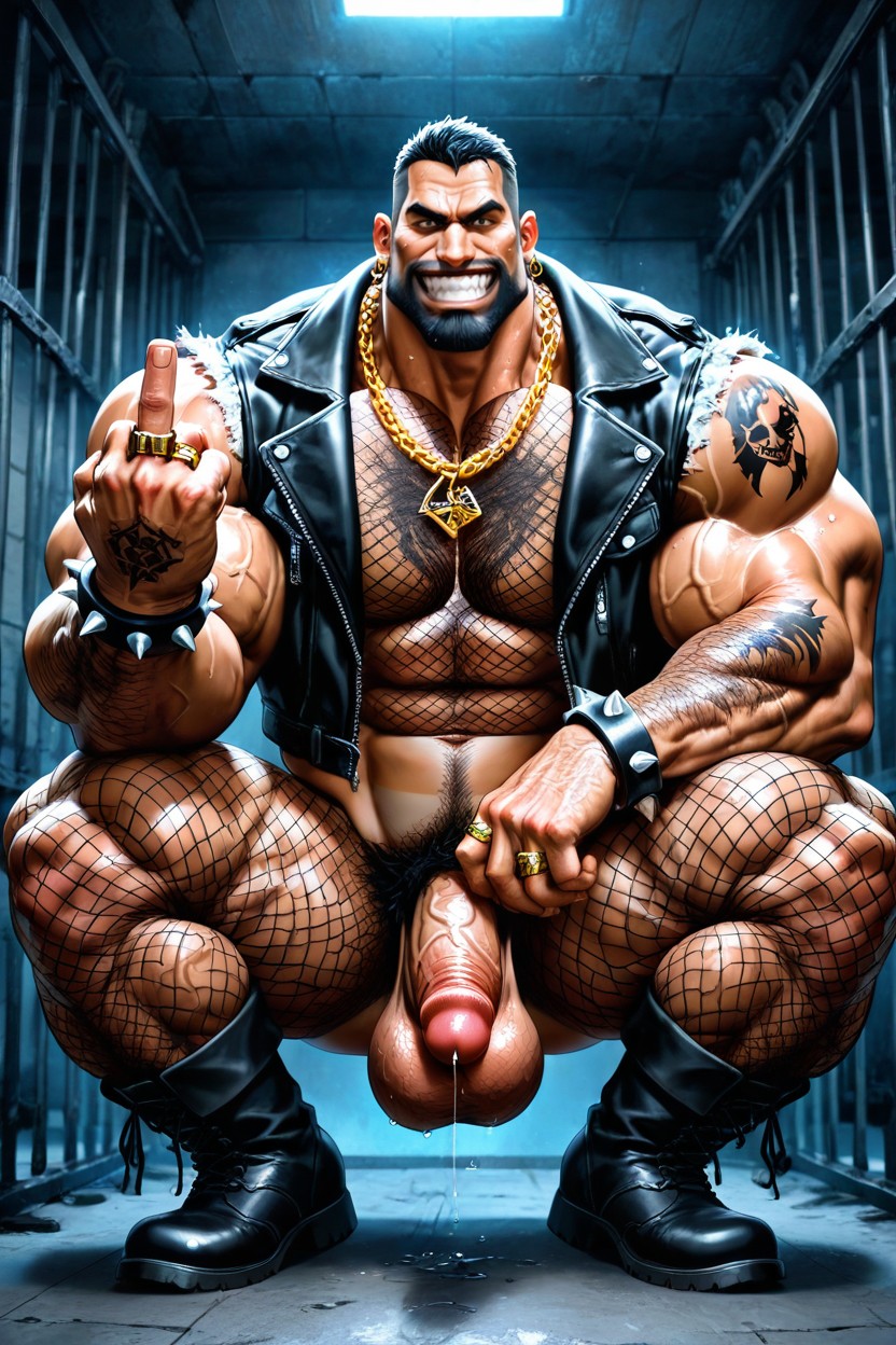 Hairy Armpits, Military Boots, Fishnet Shirt AI Gay Porn