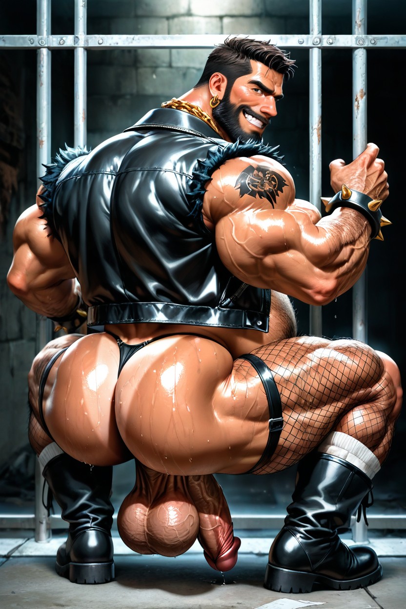 Thong, Prison, Huge Calves AI Gay Porn