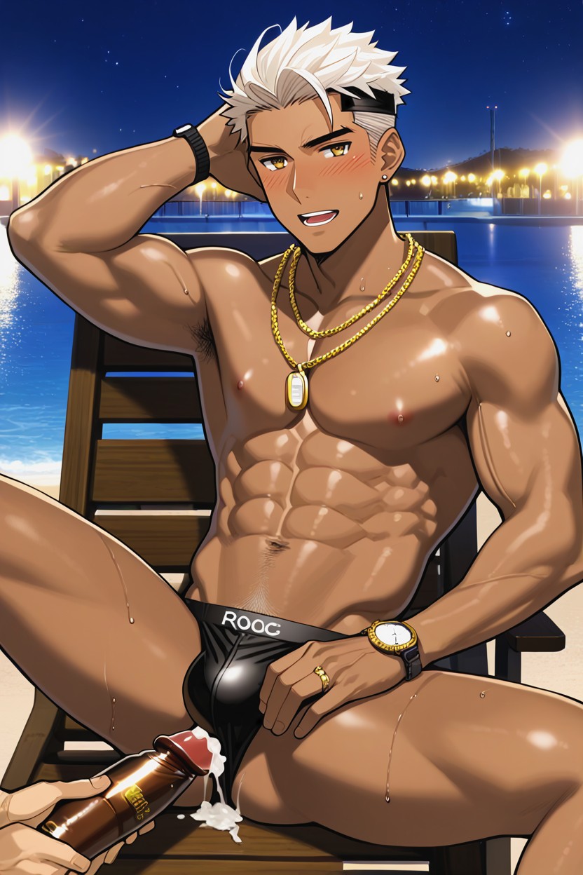 Male Character Is, Orgasm, Laying AI Gay Porn