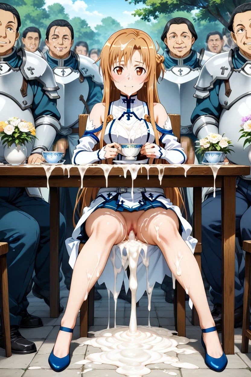 Faithful To The Anime, Excessive Cum Gushing From Mouth, Chair Hentai AI Porn