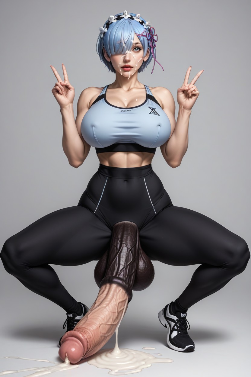 Cock Fully Erect, Tremendous Penis, Light Blue Hair Porno IA transsexuelle
