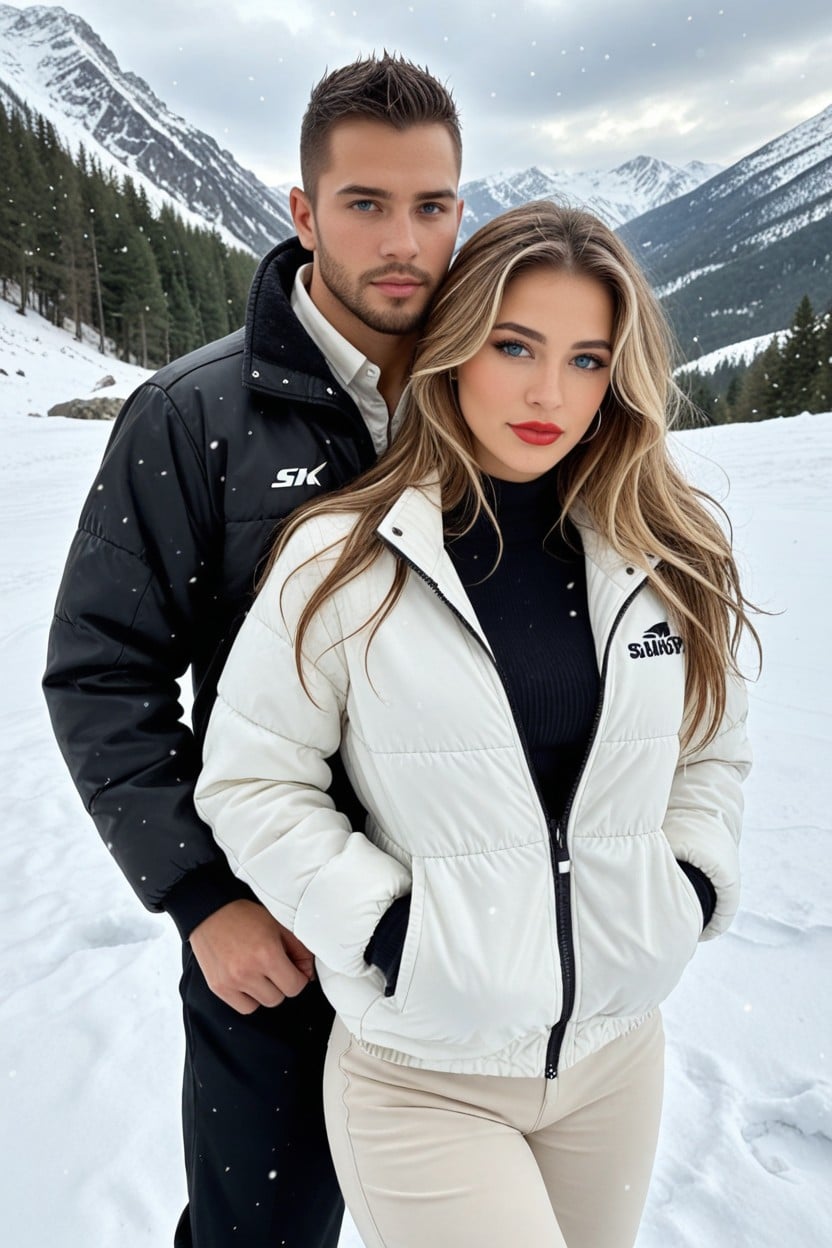 20+, Medium Breast, The Man Is A Handsome Ski Instructor With Dark Hair And Beard AI Porn
