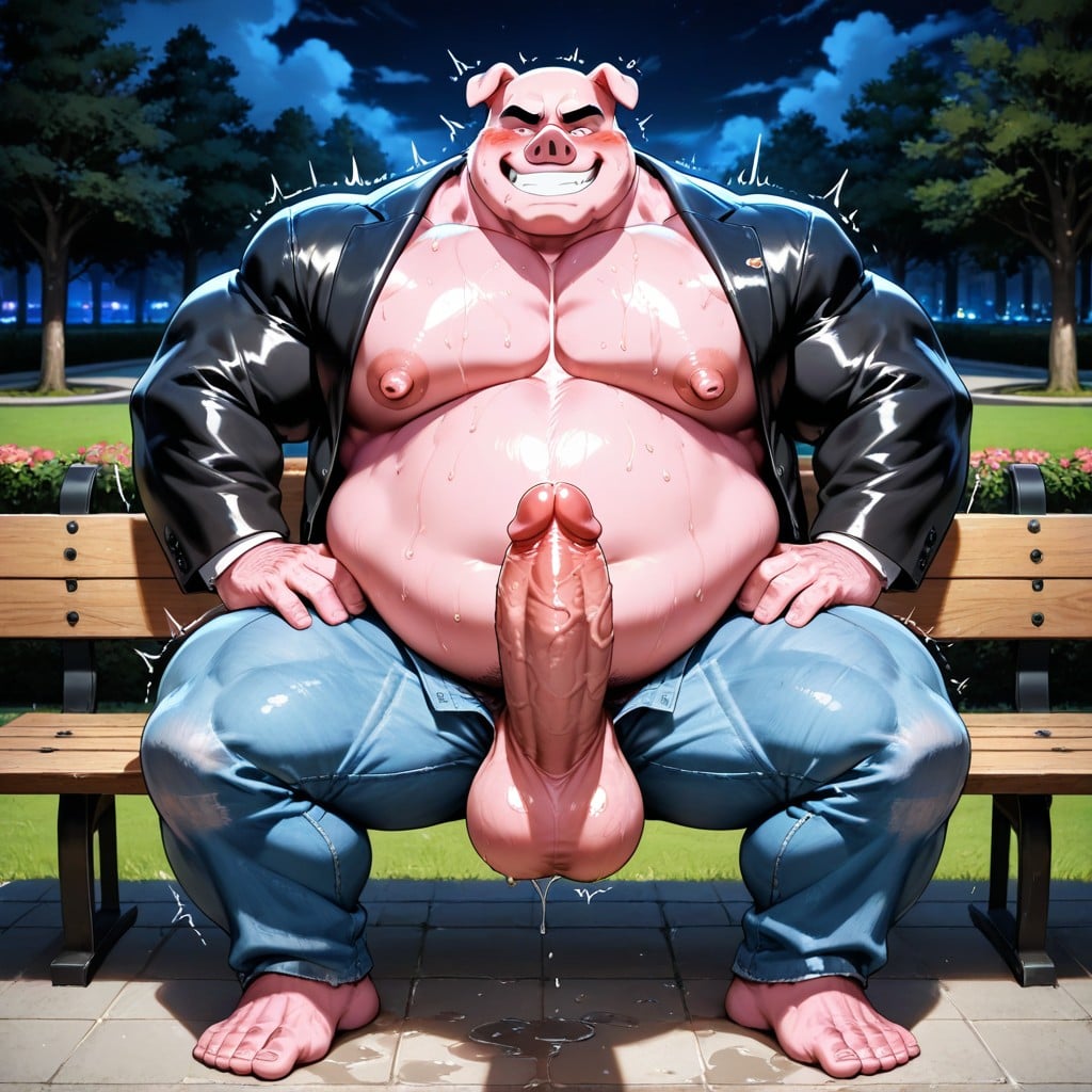 Gooning, Obese Father, Handsome Face AI Gay Porn