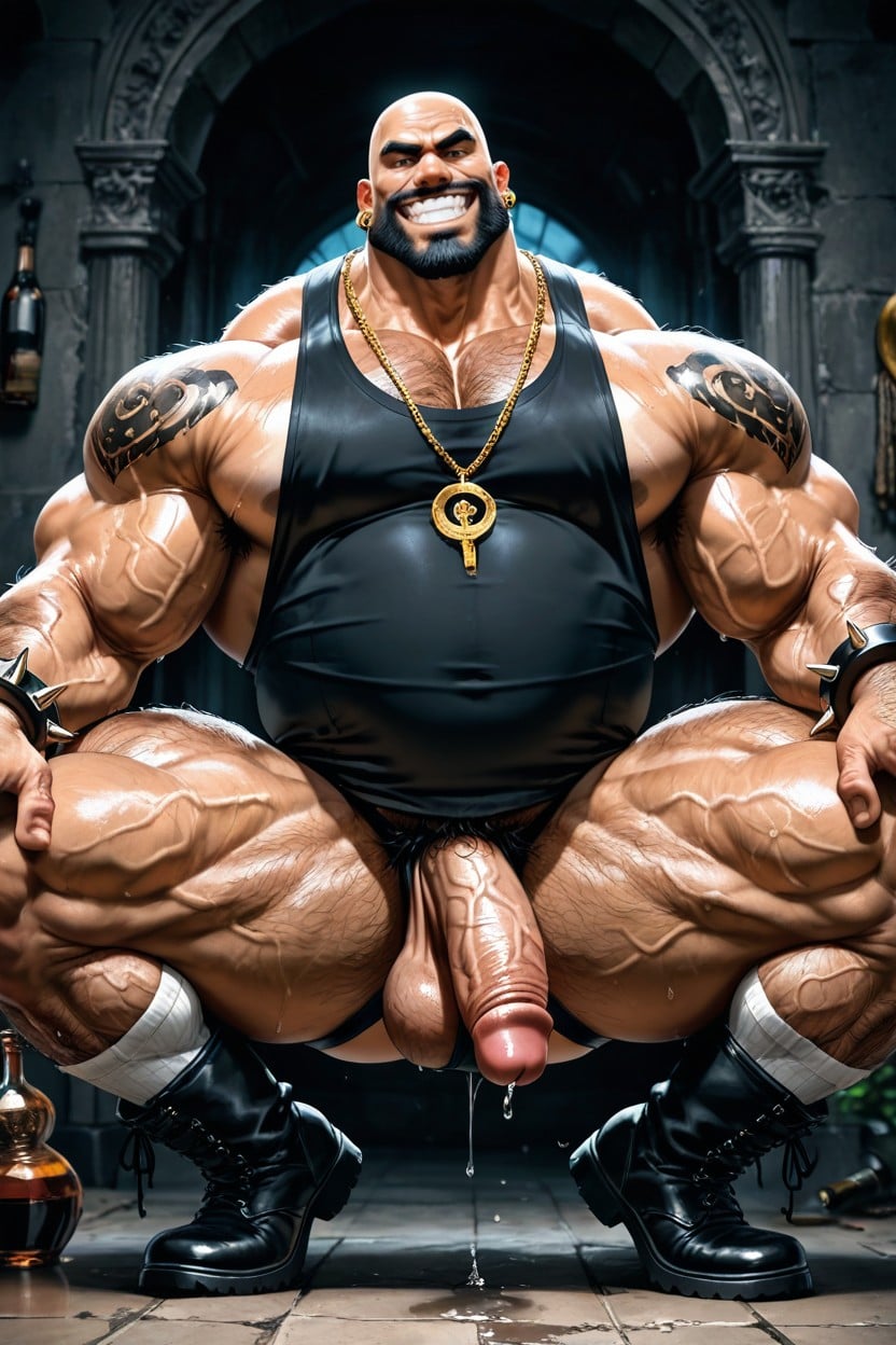 Side View, Big Belly, Veiny Legs AI Gay Porn