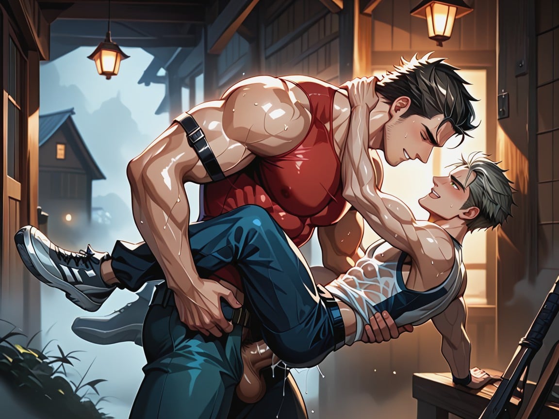 Cottage In The Woods, Hairless Faces, Muscular AI Gay Porn