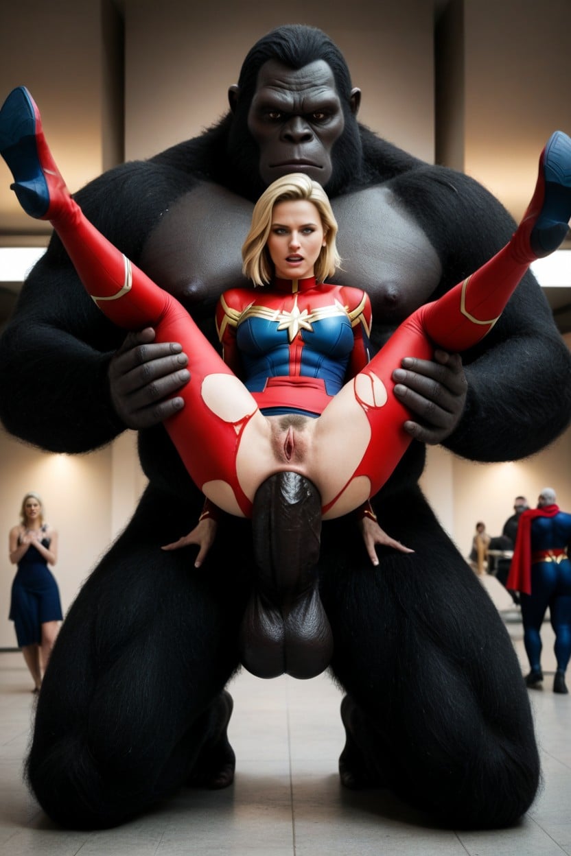 Shaved Vagina, Superhero, Subject Anal Impaled By Hyper Monster Cock AI Porn