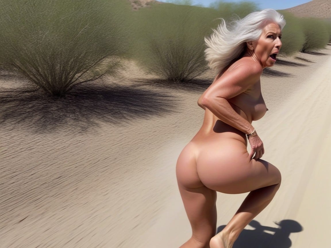 Top Down, Ahegao, Herlong Hair Flowing Behind Her She Is The Prey AI Porn