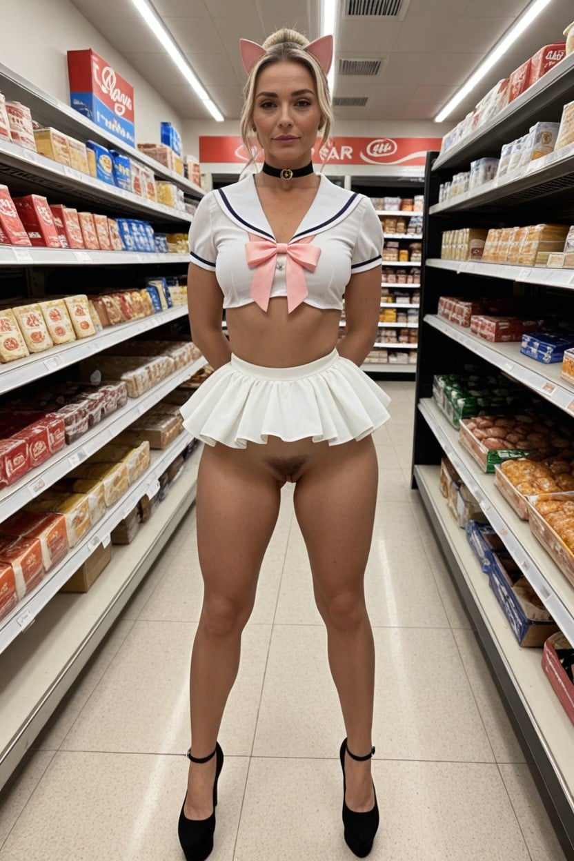 Old Wrinkled Skin, Standing Straight, Sailor Uniform MILF AI Porn
