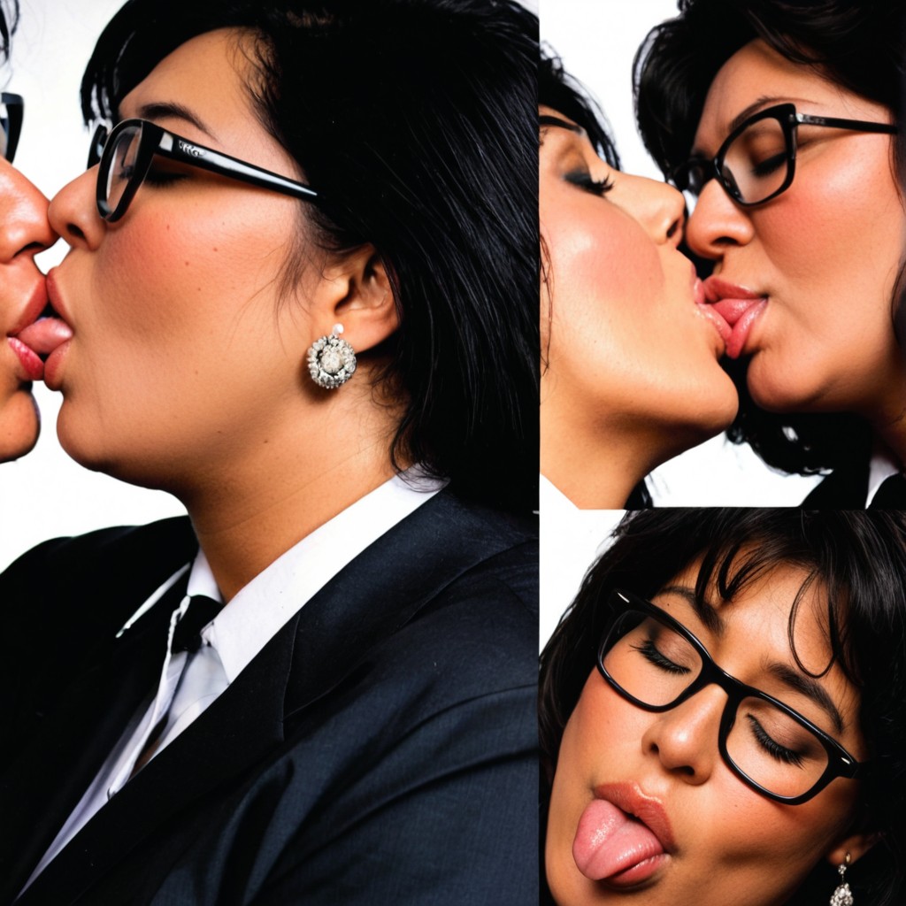 Cheeks Flushed, Sucking Each Other's Tongues, Shy BBW AI Porn