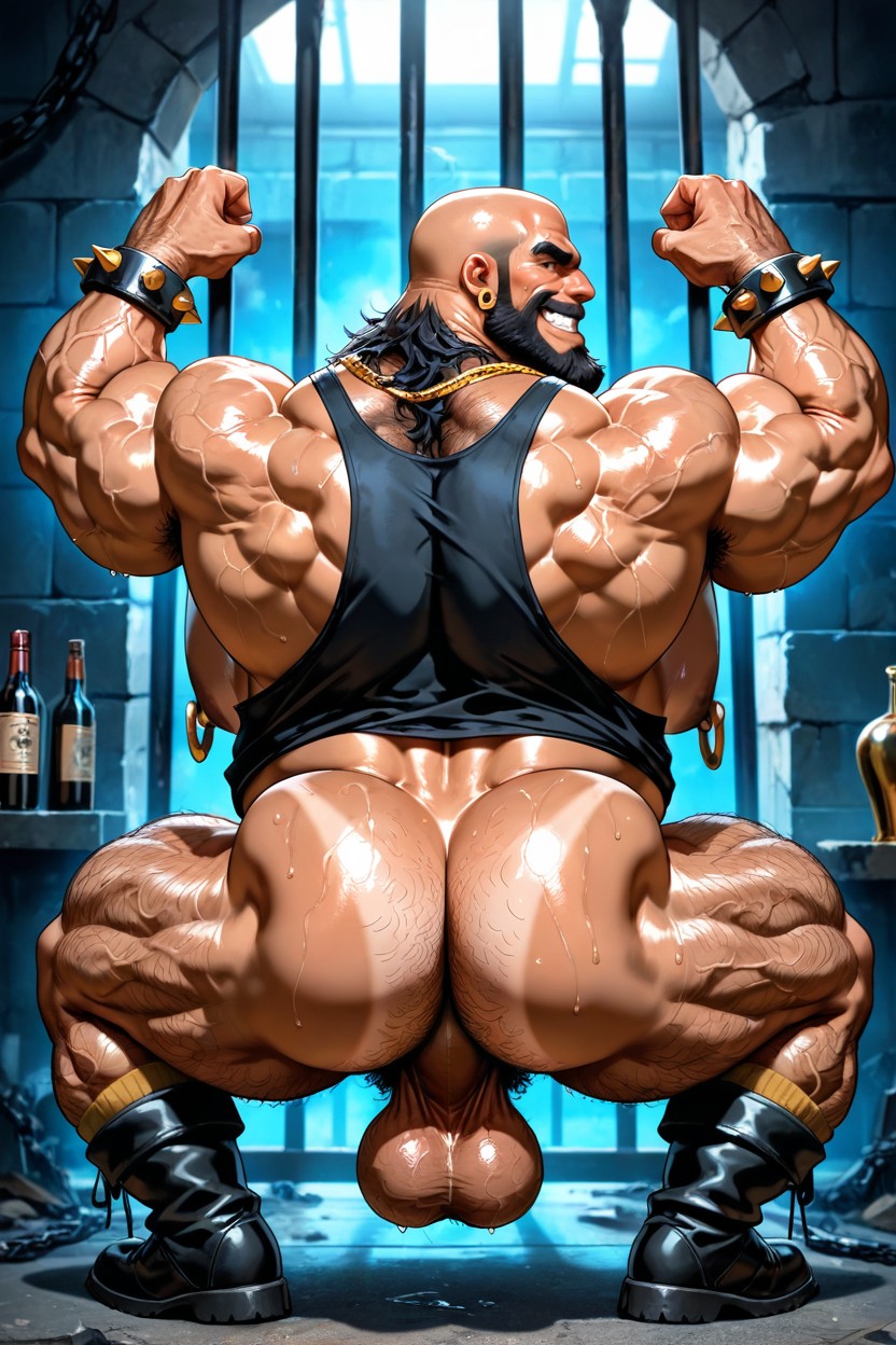 Big Belly, Detailed Muscles, Naked AI Gay Porn